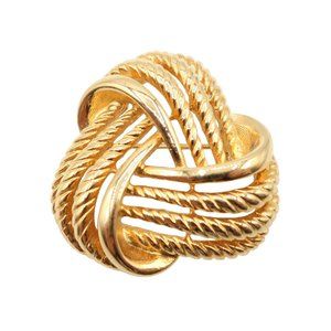 Vintage NAPIER Gold Tone Knot Brooch Pin 1.25" Nautical Classic